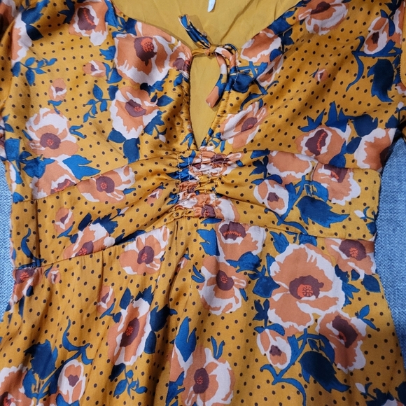 Free People Yellow Floral Long Sleeve Dress - Picture 5 of 9